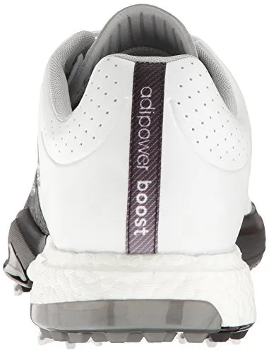 adidas Men's Adipower Boost 3 Golf Shoe, White/Silver Metallic/Black, 9.5 M US