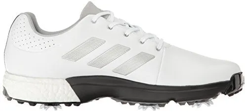 adidas Men's Adipower Boost 3 Golf Shoe, White/Silver Metallic/Black, 9.5 M US