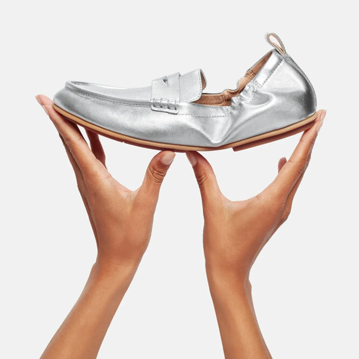 ALLEGRO Metallic Leather Penny Loafers