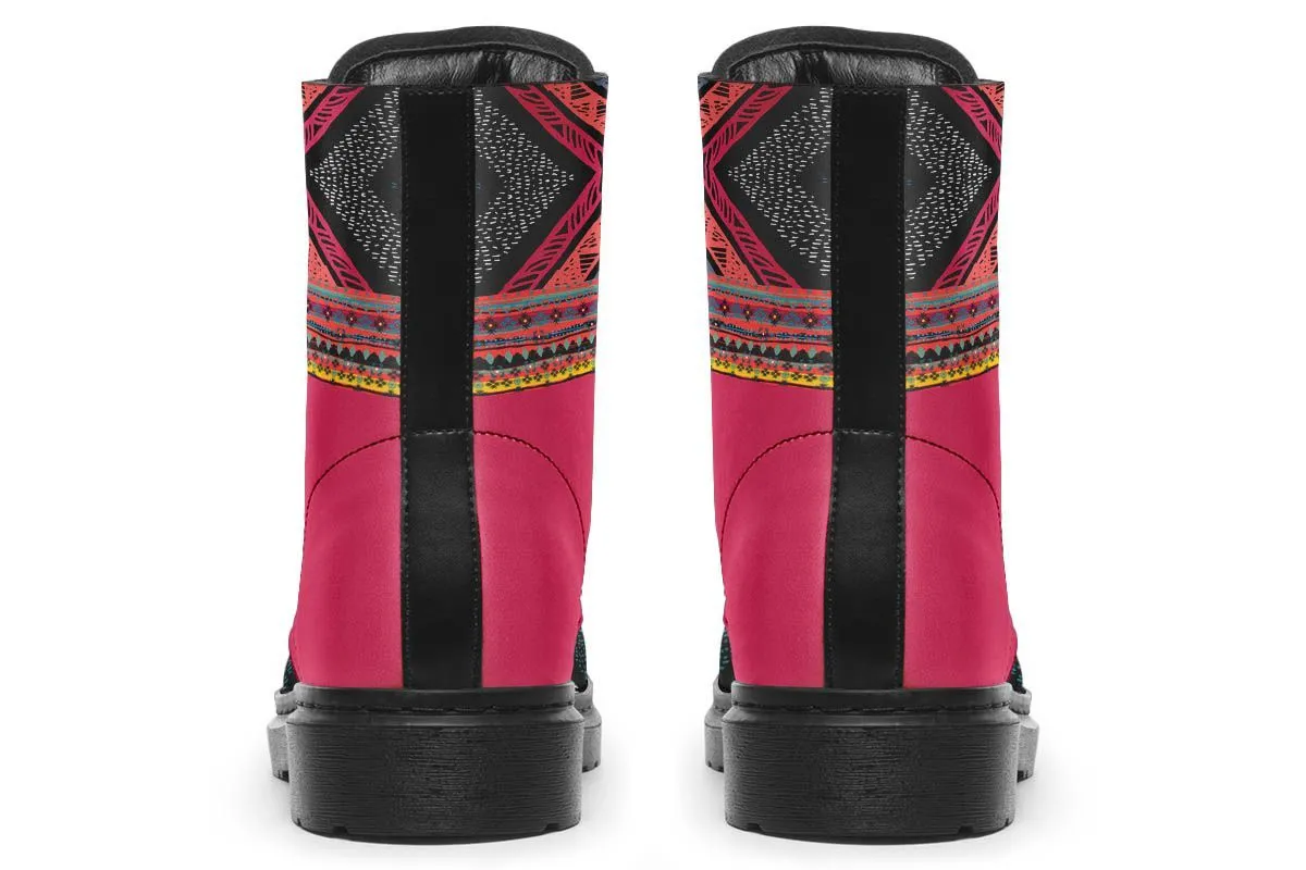 Boho Pattern Red Pink