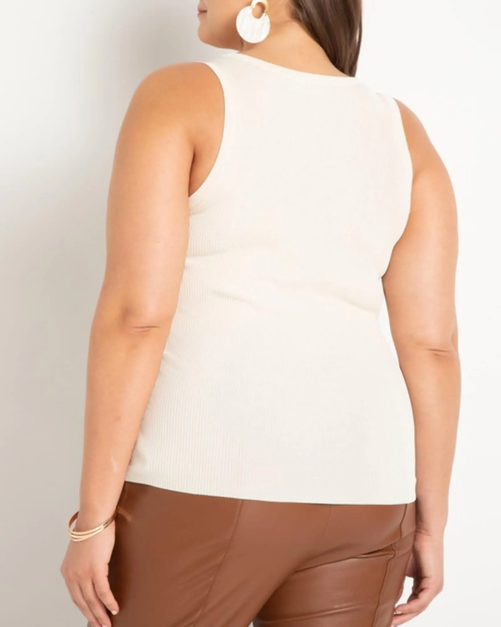 Chantal Sweater Scoop Neck Tank | Eggnog