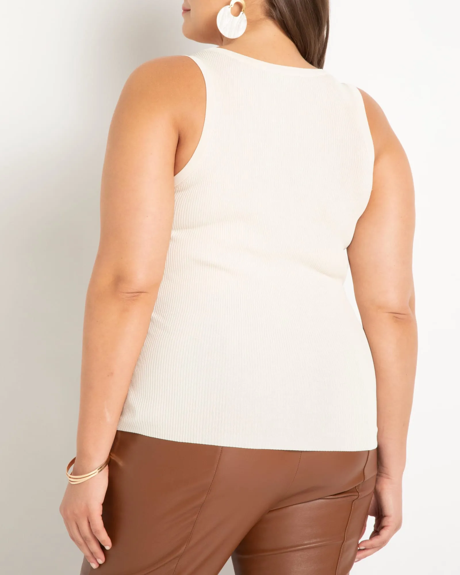 Chantal Sweater Scoop Neck Tank | Eggnog