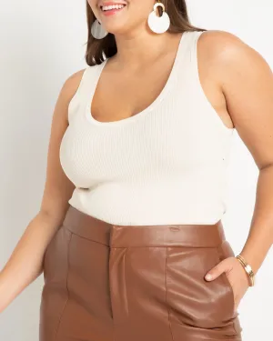Chantal Sweater Scoop Neck Tank | Eggnog