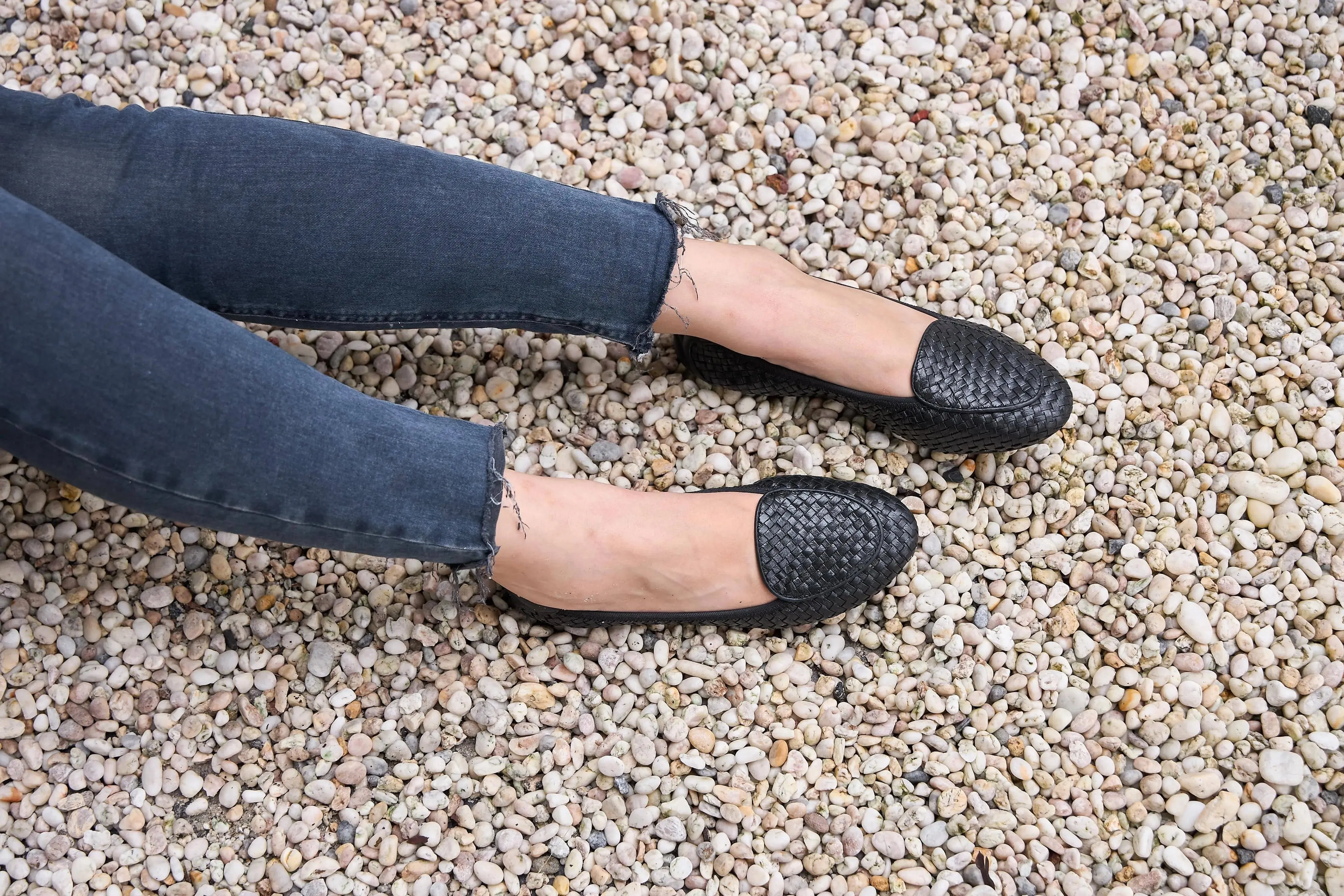 Clapham - Black Woven Leather Loafers