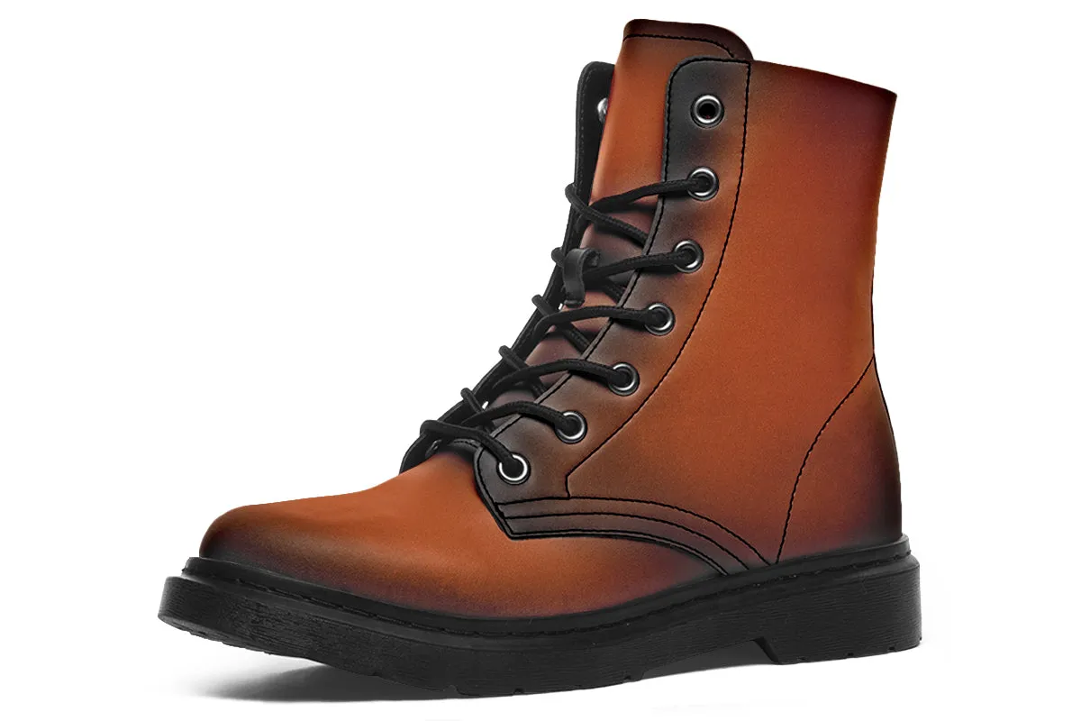 Fire-Forged Boots - Vegan Leather Doc-Style Boots with Durable Stitched on Soles