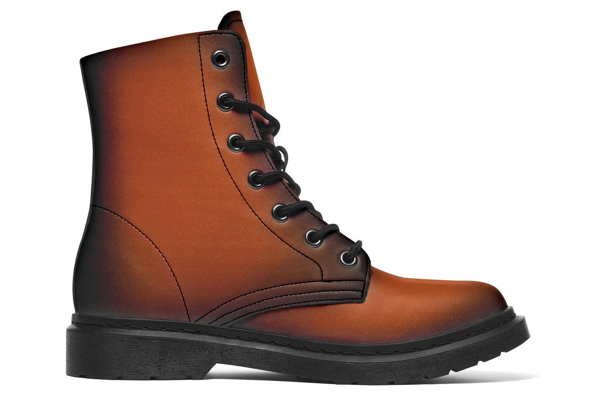 Fire-Forged Boots - Vegan Leather Doc-Style Boots with Durable Stitched on Soles