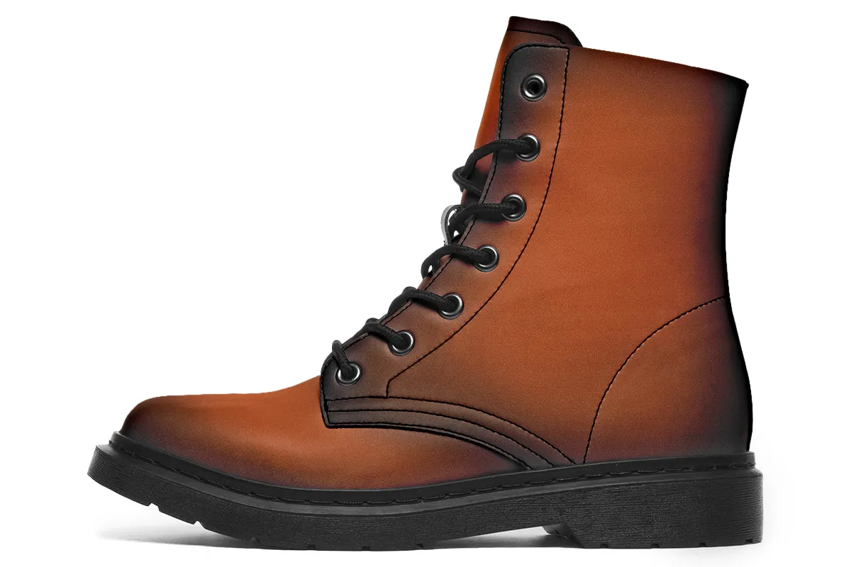 Fire-Forged Boots - Vegan Leather Doc-Style Boots with Durable Stitched on Soles