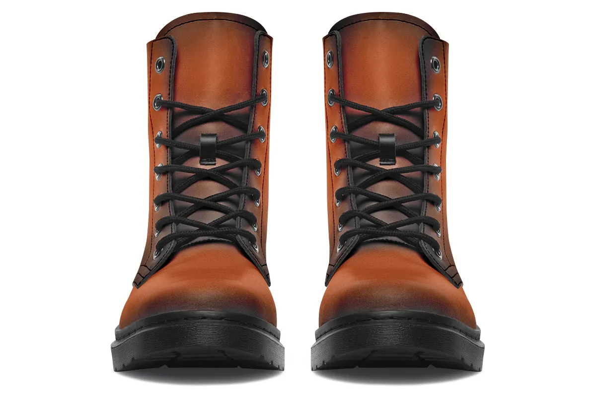 Fire-Forged Boots - Vegan Leather Doc-Style Boots with Durable Stitched on Soles
