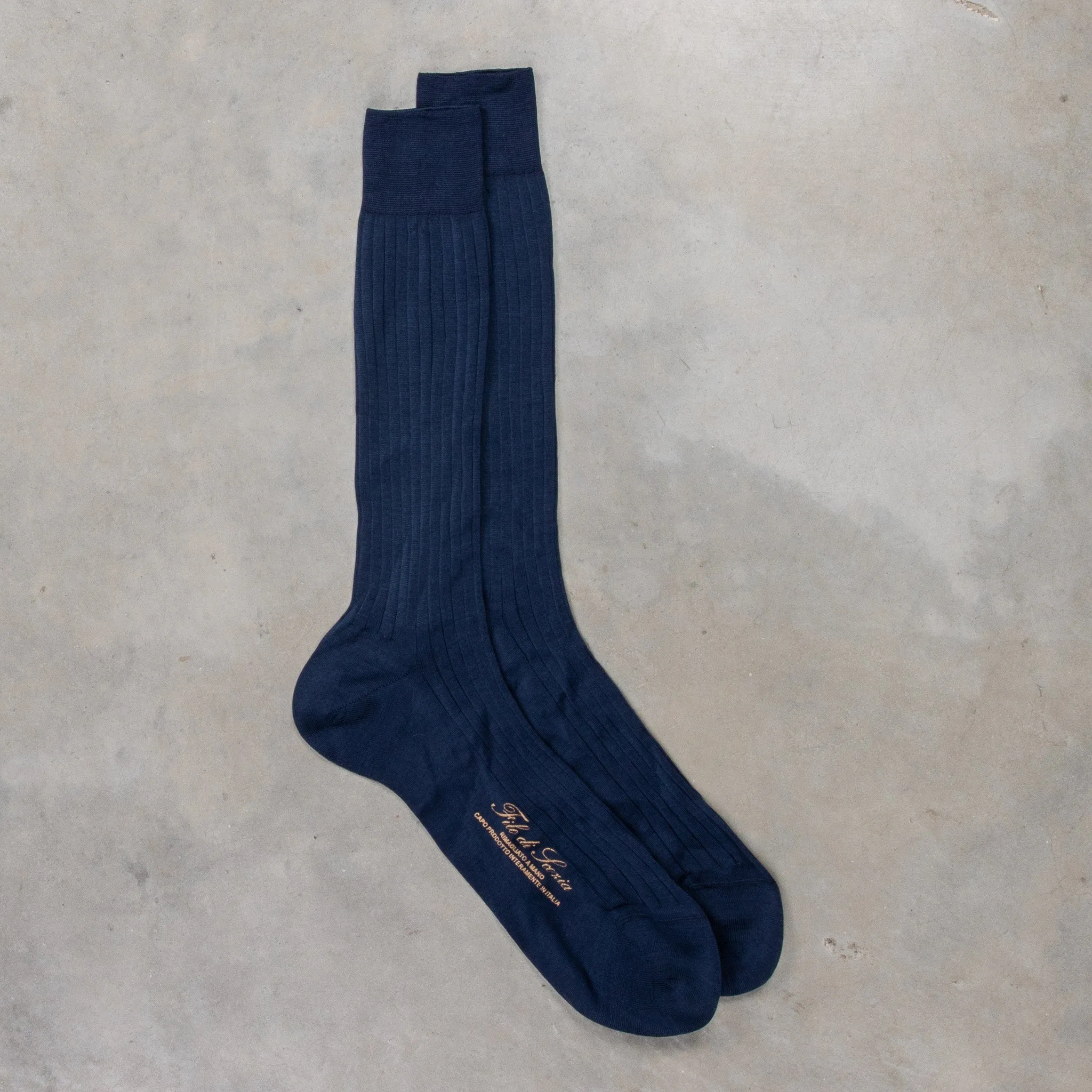 Frans Boone Socks Fillo di Scozia Blu Acciaio