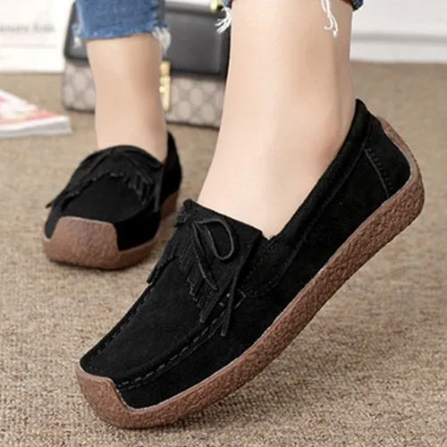 Lace-up Women Flats Comfortable Summer Loafers Women Shoes Breathable leather Sneakers Fashion Black Soft Casual Shoes Female