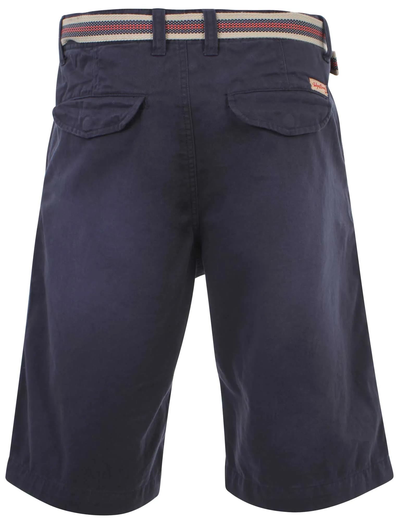 Mens Tokyo Laundry Armel midnight blue shorts with belt