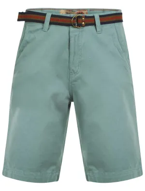 Mens Tokyo Laundry Armel turquoise shorts with belt