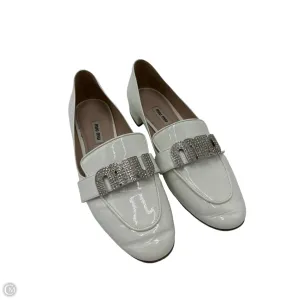 Miu Miu Crystal Luxury Loafers In White, Size: 8 (38)