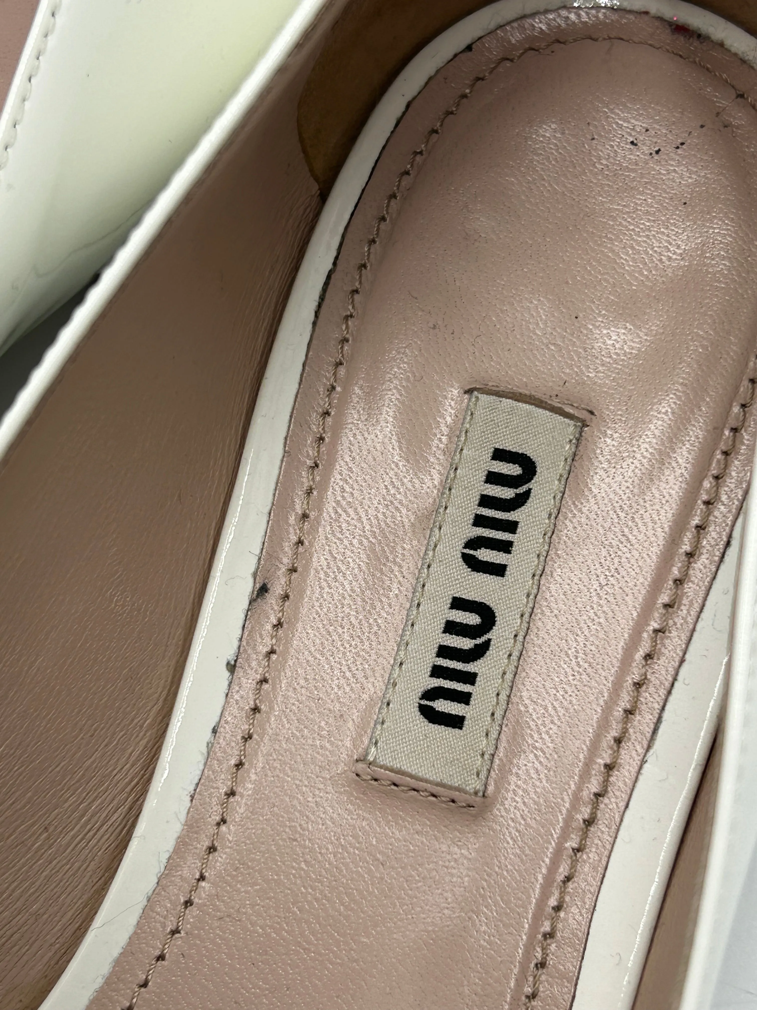 Miu Miu Crystal Luxury Loafers In White, Size: 8 (38)