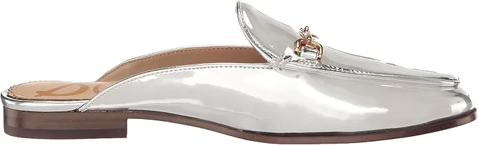 Sam Edelman Linnie Soft Silver Specchio Slip On Rounded Toe Flat Dress Fashion Mules