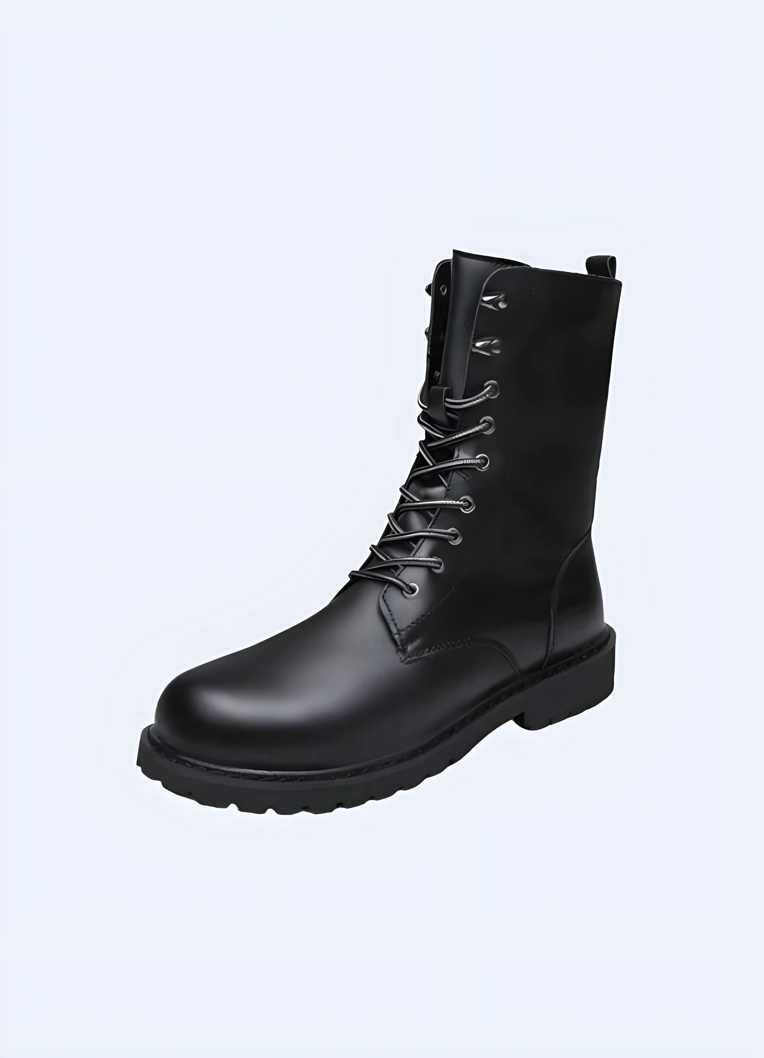 Techwear Punk Black Leather Boots