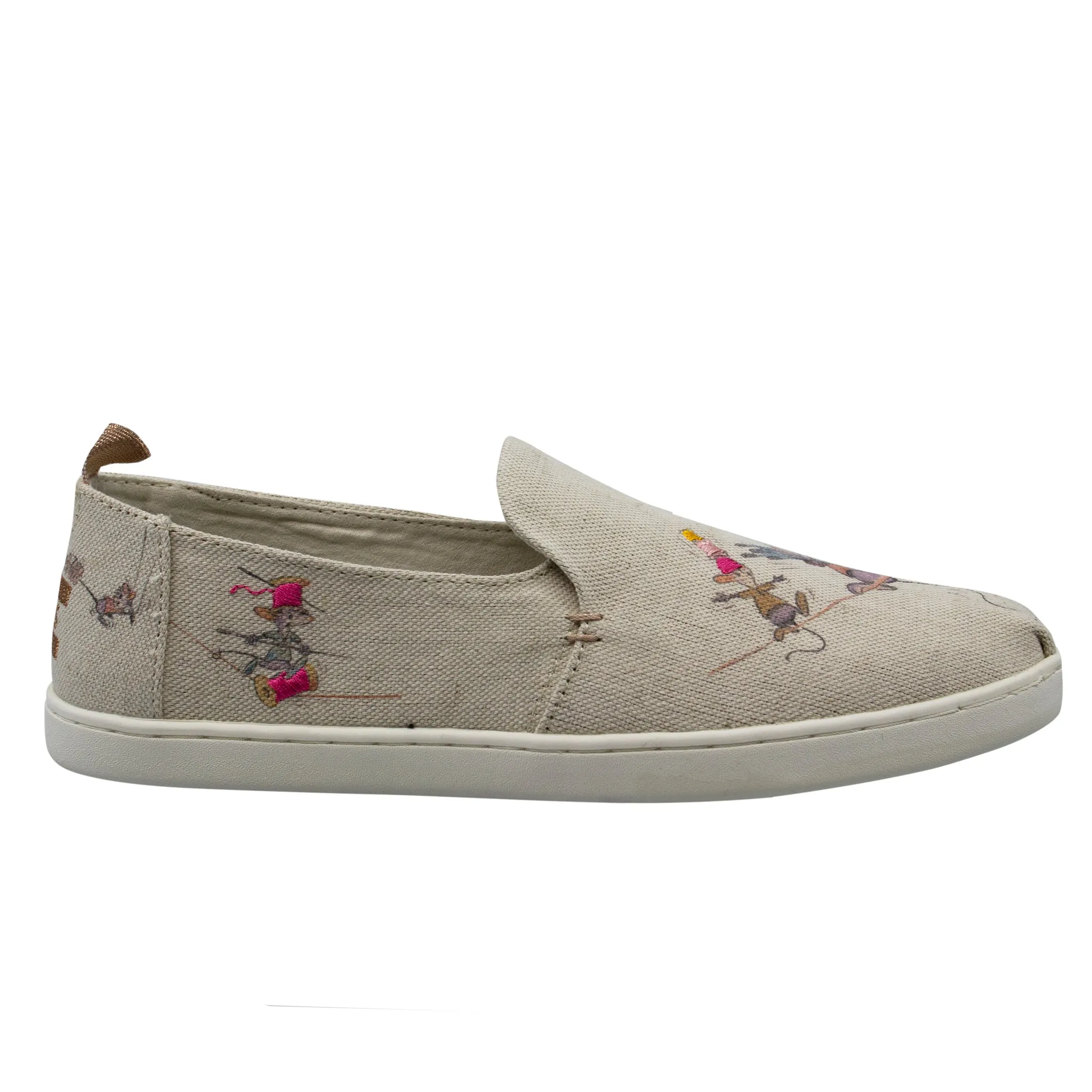 Toms x Disney Deconstructed Gus & Jaq Womens Beige Espadrilles