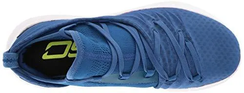 Under Armour Boys' Grade School Curry 5 Basketball Shoe, Moroccan Blue (401)/White, 7